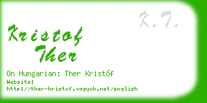 kristof ther business card